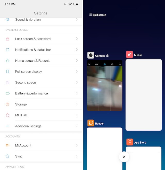 Giao diện người dùng MIUI với các biểu tượng ứng dụng quen thuộc