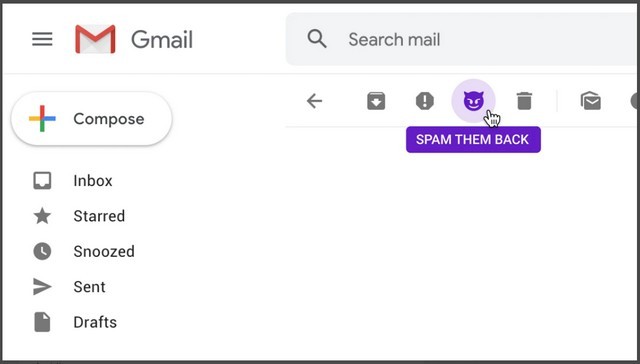 Giao diện phần mềm You've Got Spam của MSCHF