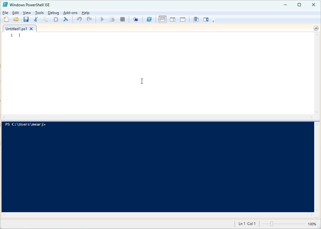 Giao diện PowerShell ISE