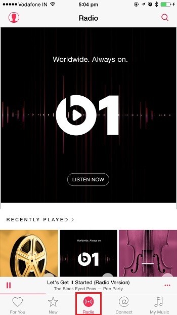 Giao diện tab &quot;Beats 1&quot; trên Apple Music