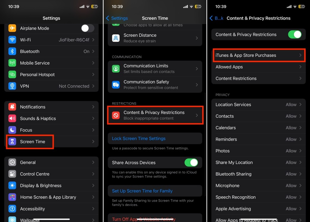 Giới hạn Nội dung &amp; Quyền riêng tư trên iPhone