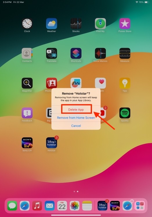 Gỡ ứng dụng khỏi Màn hình chính của iPad