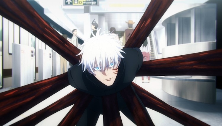 Gojo bị mắc kẹt bởi Prison Realm trong anime Jujutsu Kaisen.