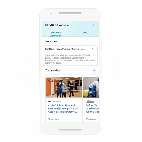 Google Cập Nhật Tính Năng Tìm Kiếm Vắc-xin COVID-19 Tại Các Quốc Gia