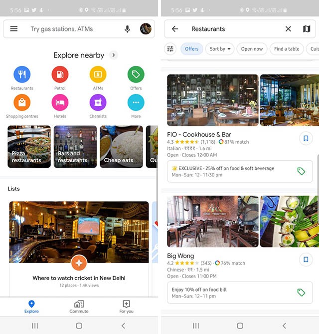 Google Maps Giới Thiệu Tính Năng Mới: Hiển Thị Ưu Đãi Từ Nhà Hàng Gần Bạn