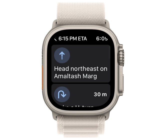 Google Maps trên Apple Watch
