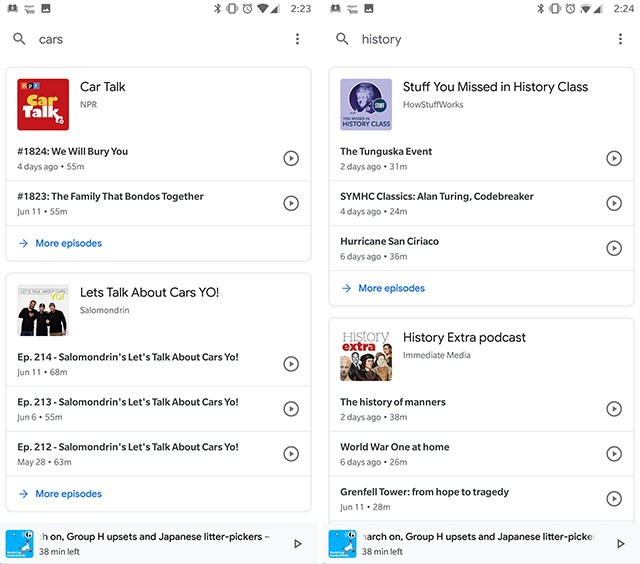 Google Podcasts Review: Chức năng tìm kiếm của Google Podcast