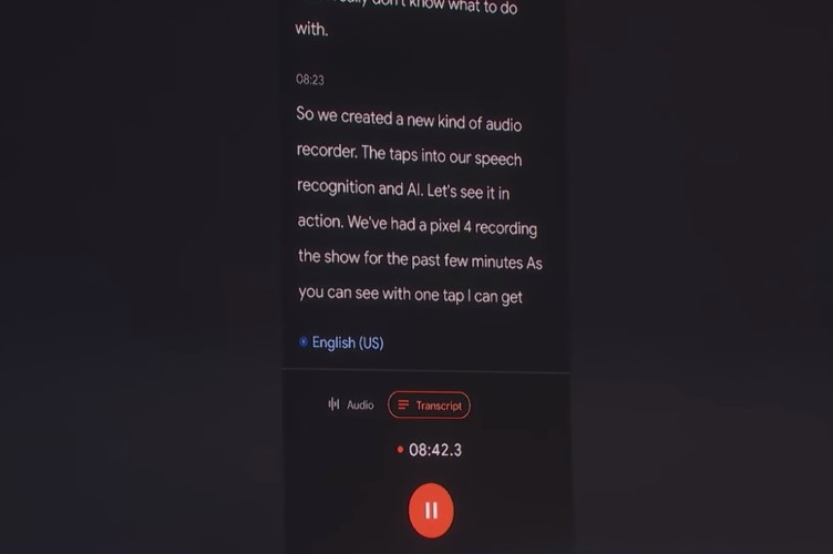 Google Pixel 4 ra mắt với ứng dụng ghi âm mới có khả năng chuyển đổi giọng nói thành văn bản trực tiếp