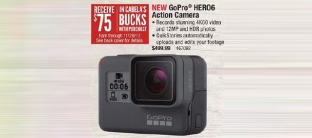 GoPro Hero 6 tại Cabela