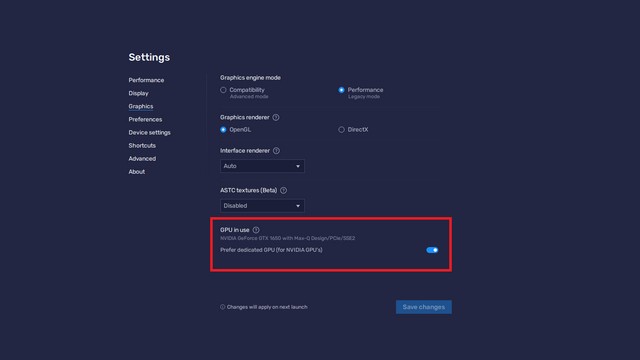 GPU đang sử dụng BlueStacks để chơi BGMI