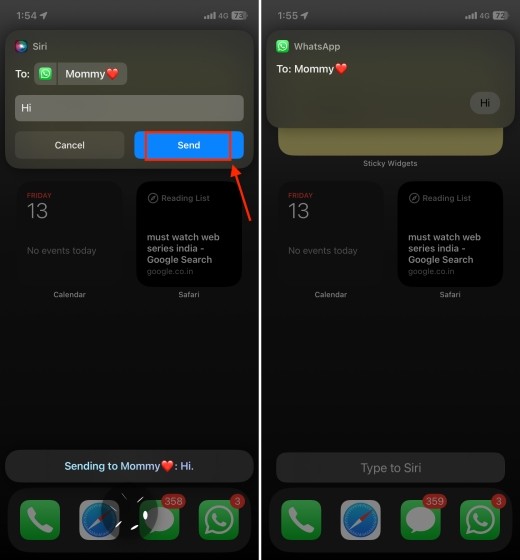 Gửi tin nhắn WhatsApp bằng Siri trên iPhone