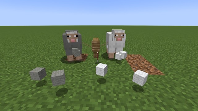 Hai con cừu mà bạn có thể lấy len từ chúng trong Minecraft