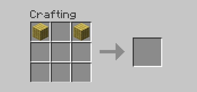 Hai khối tre trong khu vực chế tạo Minecraft