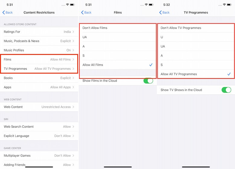 Hạn chế nội dung Apple TV trên iOS và iPadOS