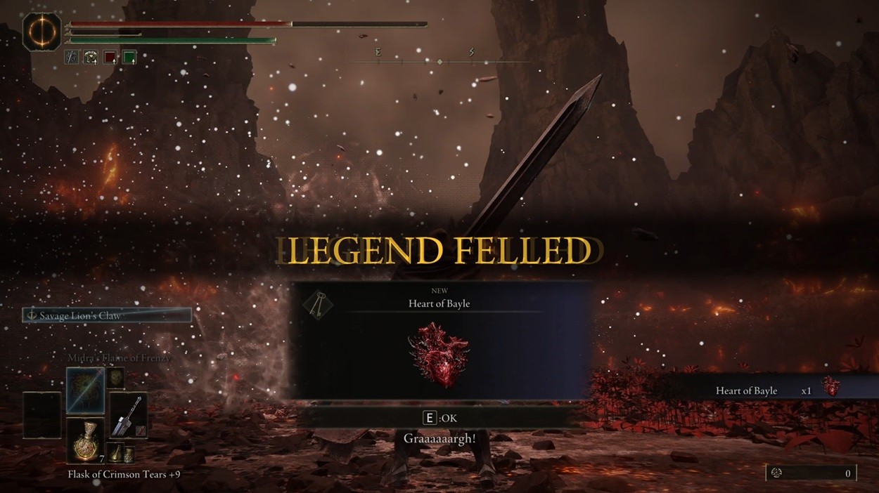 Heart of Bayle - Phần thưởng khi đánh bại Bayle the Dread trong Elden Ring