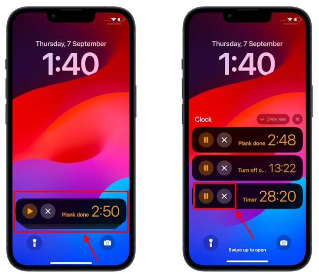 Hẹn giờ trên iPhone hiển thị trực tiếp trên màn hình khóa