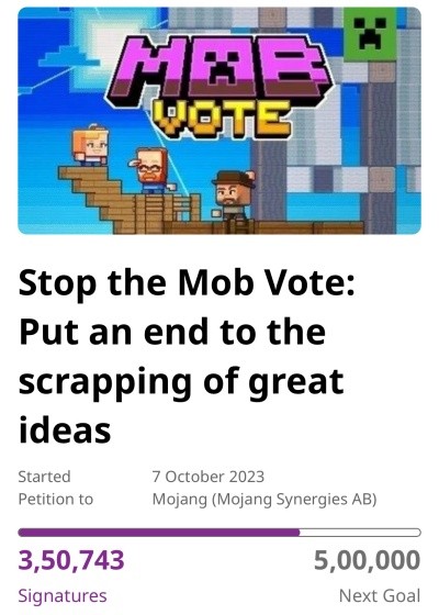 Cộng đồng Minecraft kêu gọi dừng bỏ phiếu Mob Vote 2023