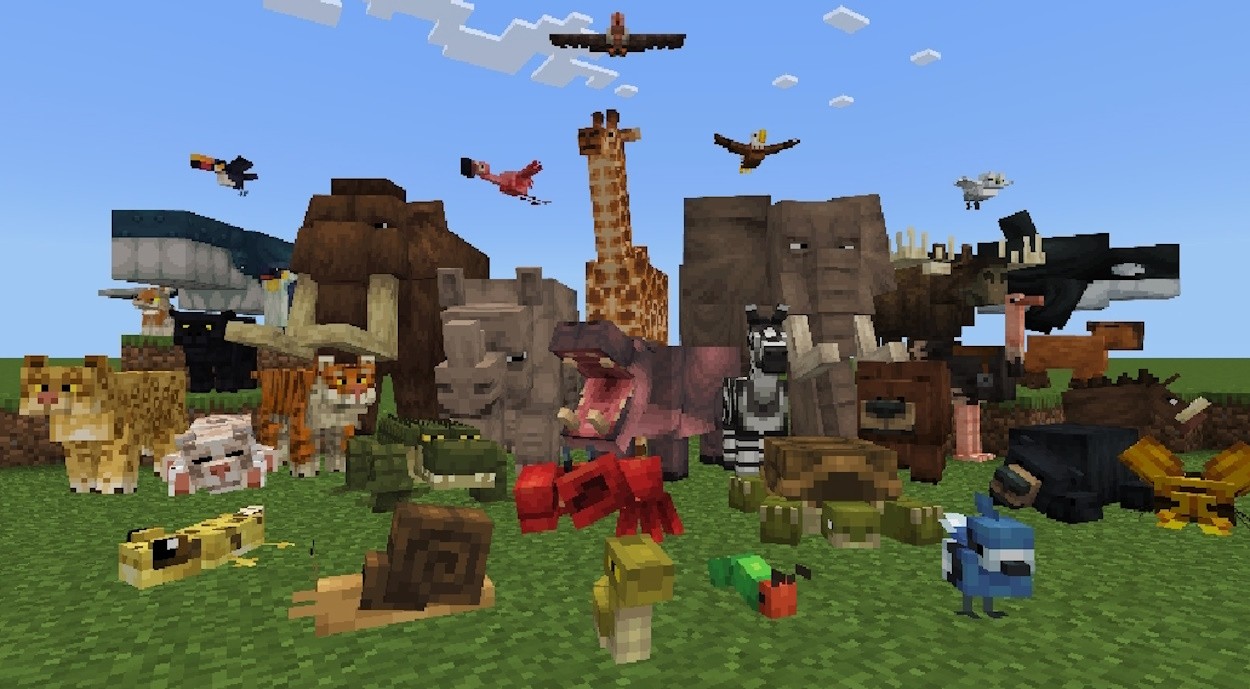 Hình ảnh các loài động vật từ Naturalist Minecraft Bedrock Add-On trên Marketplace