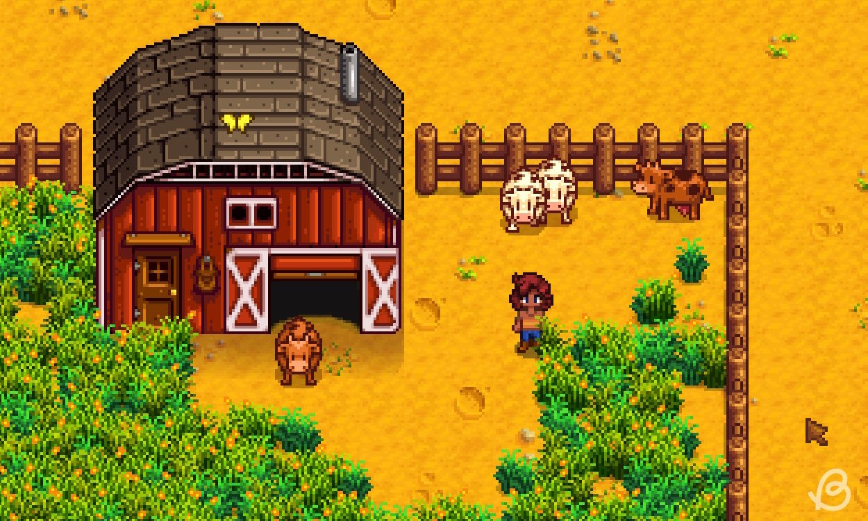 Hình ảnh đàn bò trong Stardew Valley
