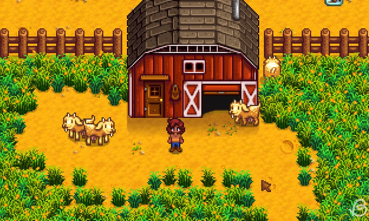 Hình ảnh đàn dê trong Stardew Valley