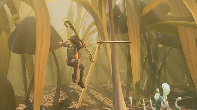 Hình ảnh game Grounded: Những đứa trẻ bị thu nhỏ đang khám phá khu vườn sau nhà từ một góc nhìn hoàn toàn mới, đối mặt với những nguy hiểm từ côn trùng và môi trường xung quanh.