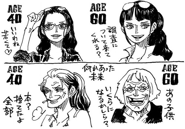 Hình ảnh Nico Robin ở nhiều độ tuổi khác nhau