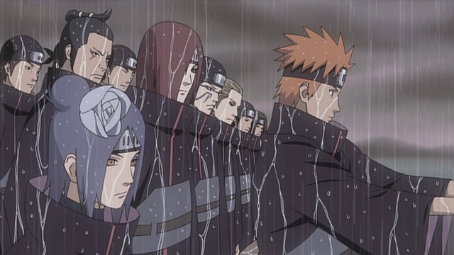 Hình ảnh Yahiko, Konan và Nagato trong Naruto.