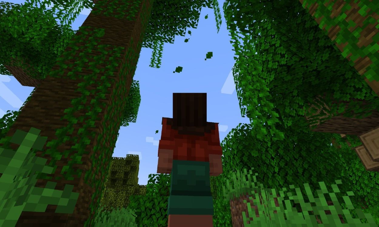Hoạt ảnh lá rơi trong Minecraft