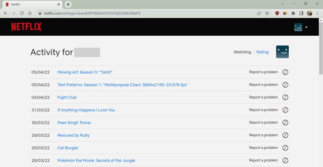 Hoạt động xem trên Netflix