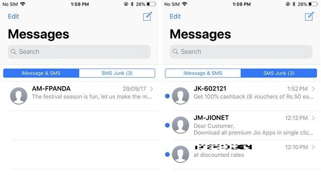 Hộp thư đến tin nhắn iOS
