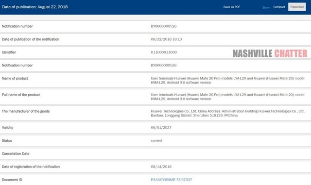 Huawei Mate 20 và Mate 20 Pro Được Chứng Nhận Trước Khi Ra Mắt Vào Tháng 10