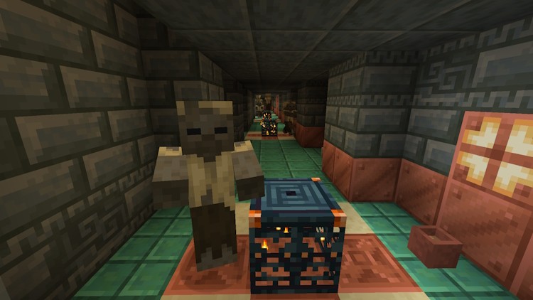 Husk được sinh ra từ Trial Spawner trong Trial Chambers trong Minecraft snapshot 23w45a.