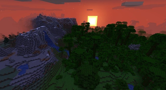 Jungle Gần Mỏ Bỏ Hoang và Núi - Seed Minecraft Jungle Đa Dạng