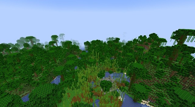 Jungle Rộng Lớn với Đền Jungle - Seed Minecraft Jungle Hiếm