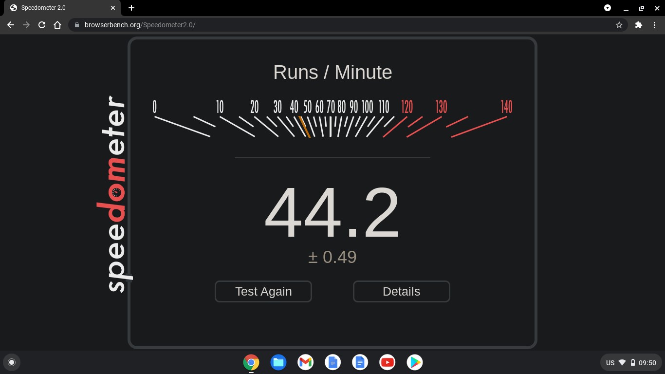 Kết quả benchmark hiệu năng của Asus Chromebook CX1101