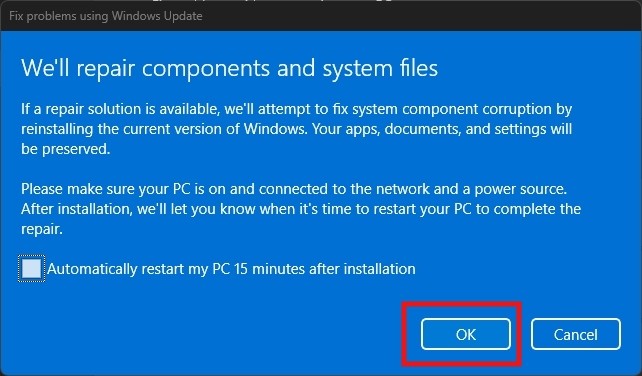 Khắc phục sự cố bằng Windows Update