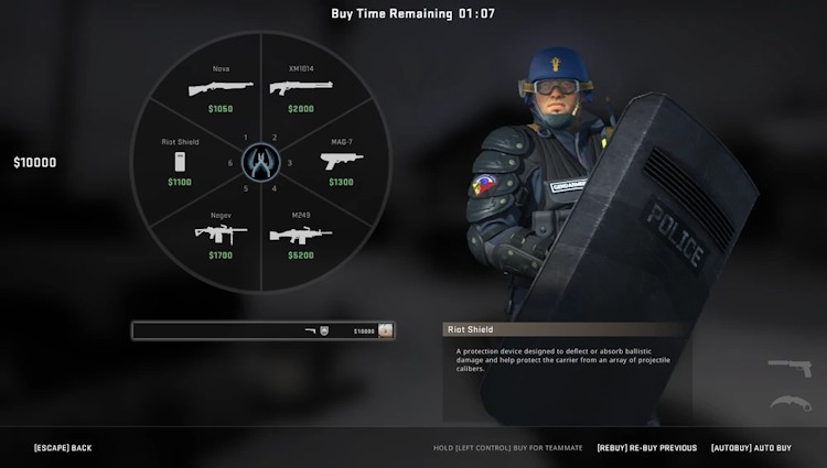 Khiên chống bạo động trong CS:GO biến mất trong CS2