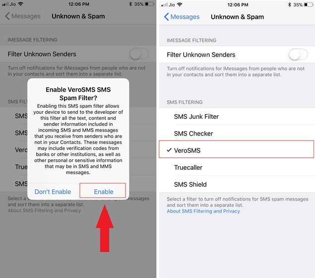 Kích hoạt VeroSMS trên iOS
