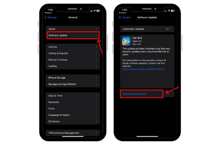 Kiểm tra bản cập nhật iOS