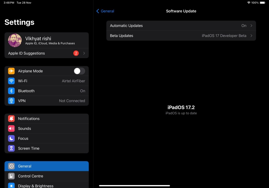 Kiểm tra các bản cập nhật phần mềm trên iPad