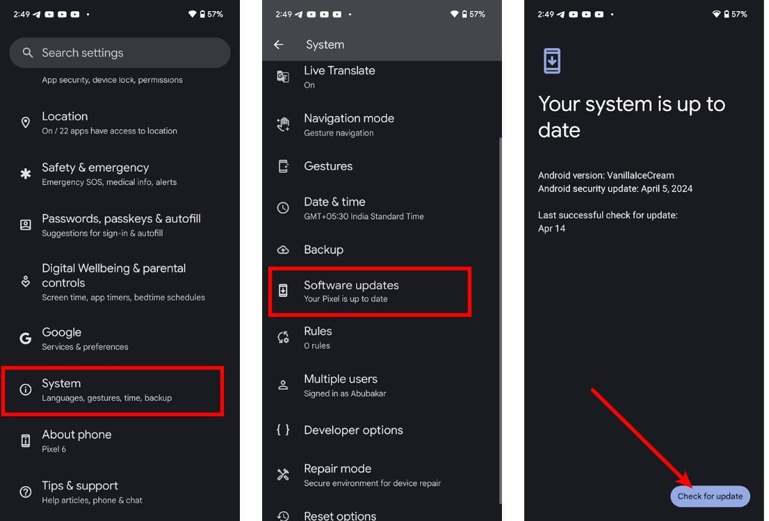 Kiểm tra cập nhật Android 15 Beta