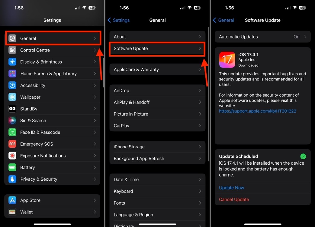 Kiểm tra cập nhật iOS