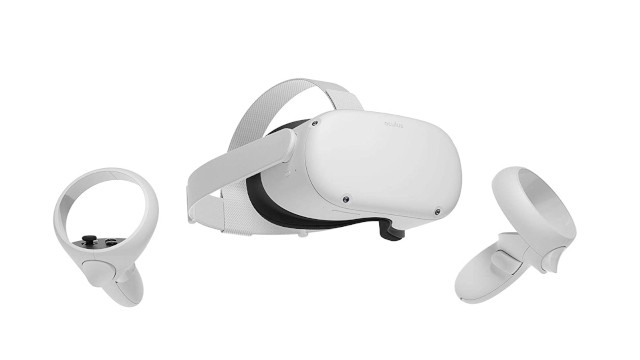Kính thực tế ảo Oculus Quest 2, chip Snapdragon XR2, màn hình LCD 1832x1920 mỗi mắt, tần số quét 72Hz, không cần PC/console, thời lượng pin 3 giờ