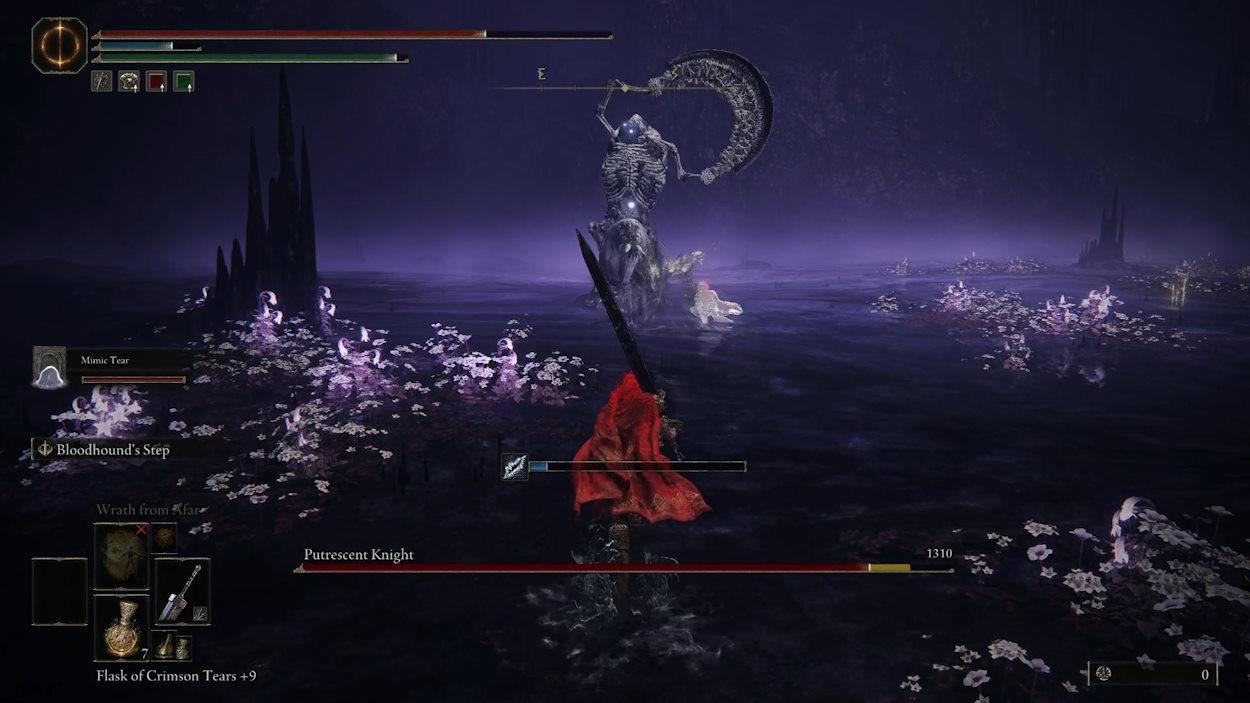 Kỵ Sĩ Thối Rữa trong trận chiến Elden Ring Shadow of the Erdtree