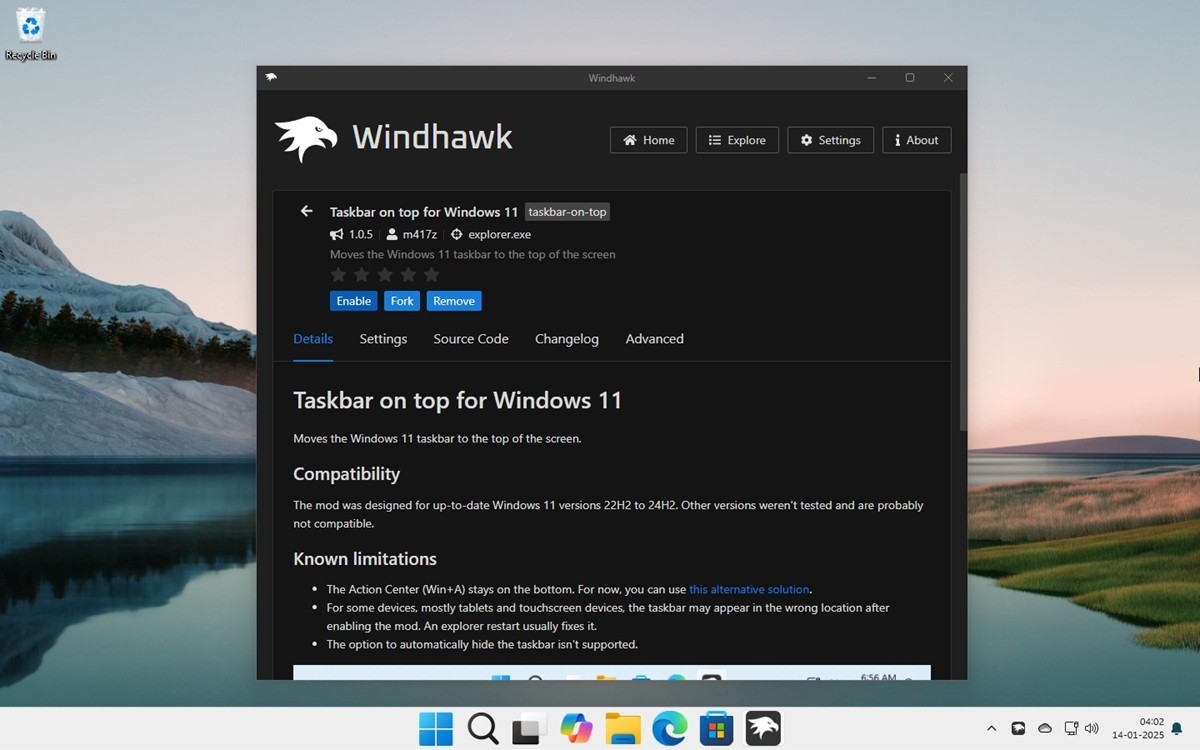 Làm cho Taskbar lớn hơn trên Windows 11