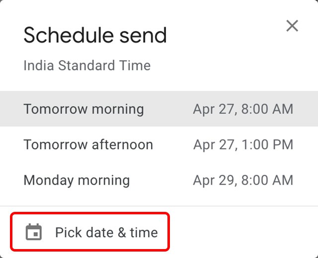 Lên lịch gửi email trên Gmail web bước 3