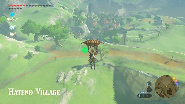 Link lướt gió bằng dù lượn trong Breath of the Wild
