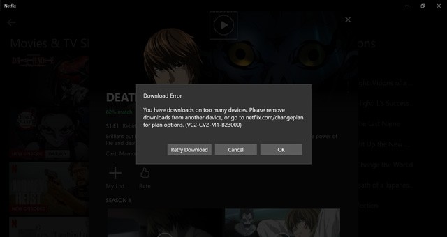 Lỗi tải xuống trên Netflix