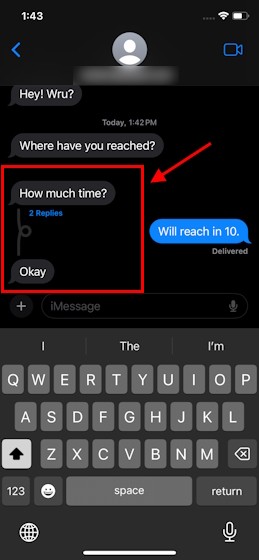 Luồng hội thoại trong iMessages