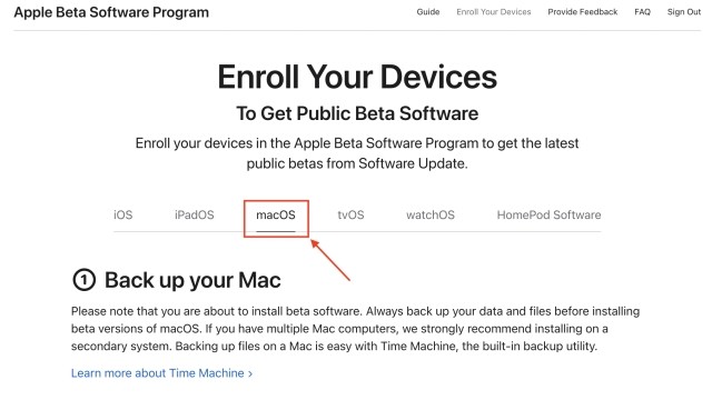 macOS tab